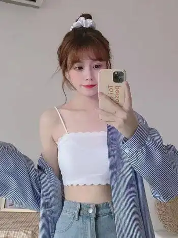 528礼物送女友女生好看的无痕内衣女小胸聚拢韩版冰丝女学生细带裹胸