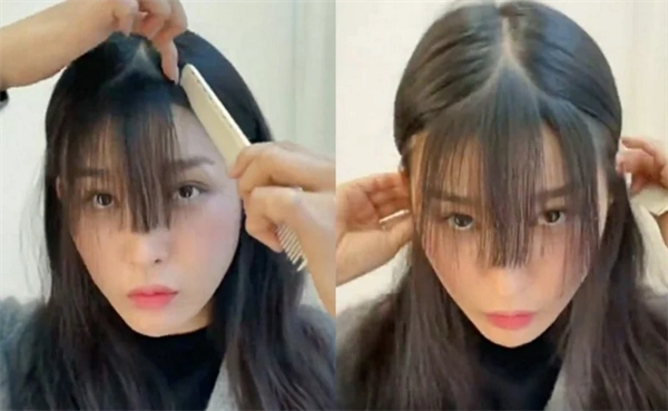 居家剪浏海步骤:分出两侧刘海