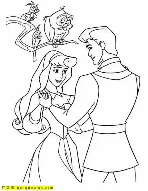 睡美人主题涂色-红豆饭小学生简笔画大全