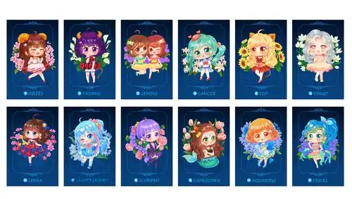 《12星座小姐姐q版形象》