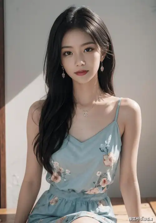 高清美女壁纸,超级漂亮的网红脸美女穿吊带花裙美极了_照片_长裙_粉色