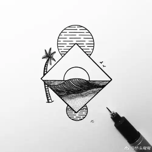 简笔画##黑白画涂鸦##手绘黑白画#简简单单的几笔,却画出了如此久美