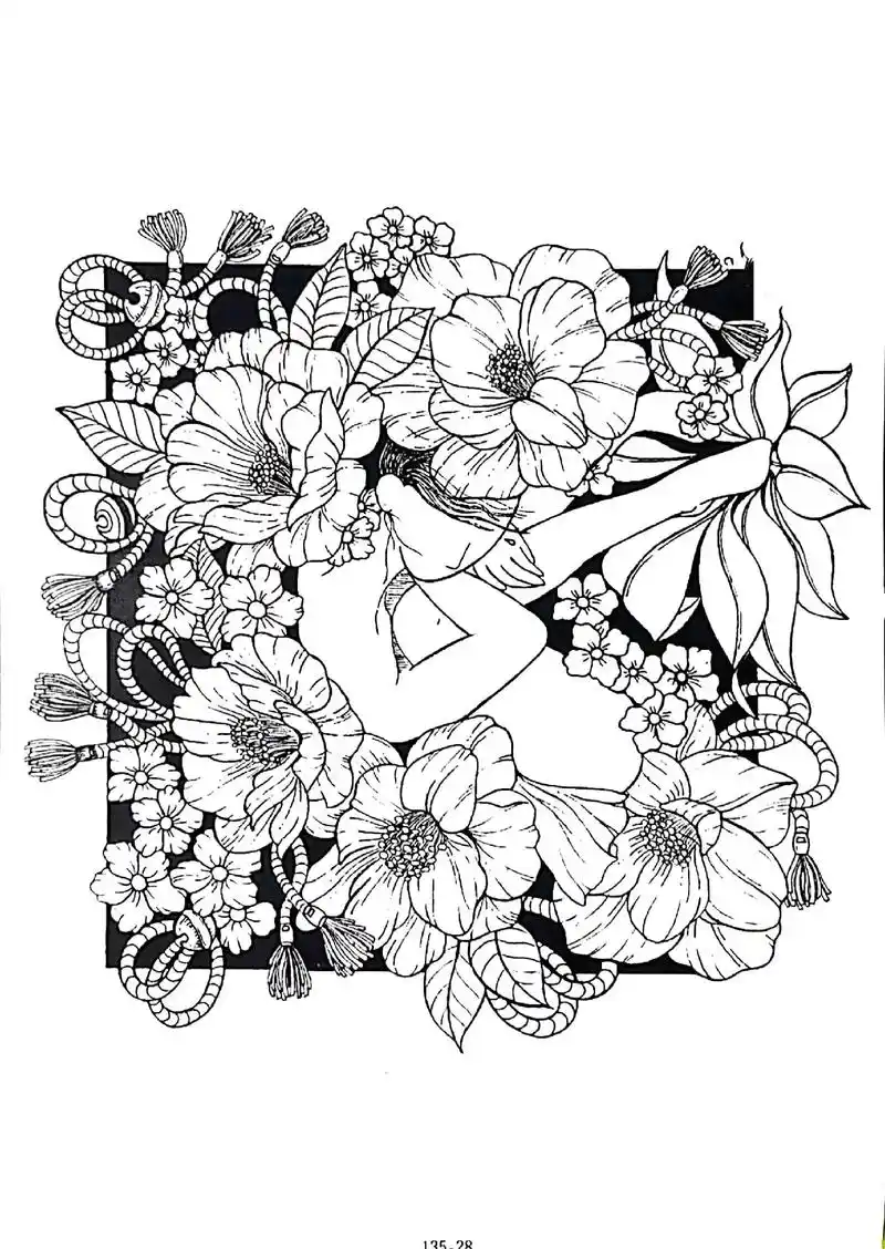 线描花卉 #怎么画可爱的小动物 #创意线描 - 抖音