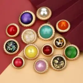 珠宝小香风金属纽扣猫眼宝石糖果果冻扣子毛呢大衣风衣开衫套装扣