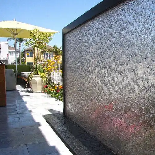 玻璃流水墙水幕墙拉线水帘水幕透明流水屏风酒店大厅水景装饰摆件