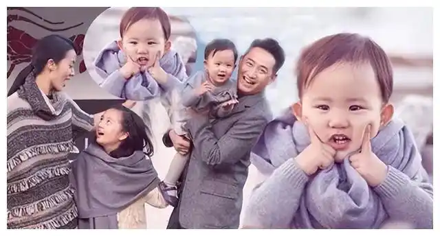 黄磊小儿子正脸照曝光,被网友笑称缩小版黄磊,一家五口惹人羡慕_腾讯
