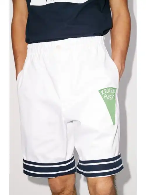 kenzonigo男款白色短裤入手