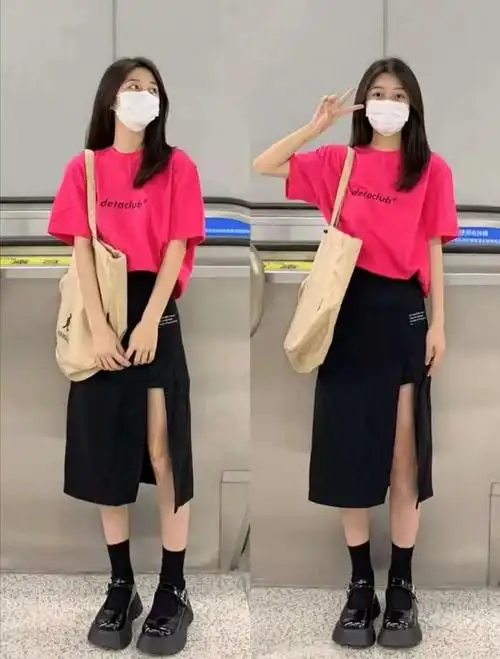 黑色开叉裙搭配什么上衣和鞋子