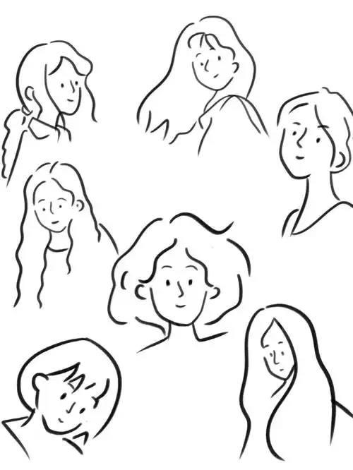 一组ins人物的简笔画分享 997115工具:ps2019 wacom手绘板01