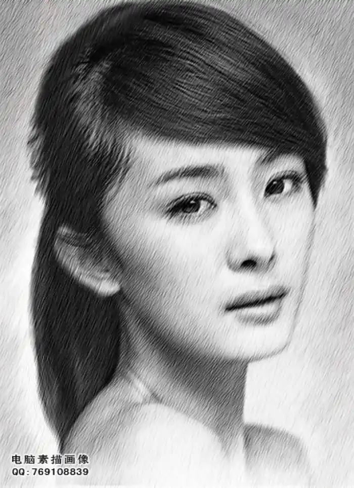 杨幂素描头像(照片转手绘)