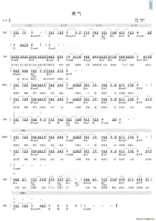 勇气简和谱