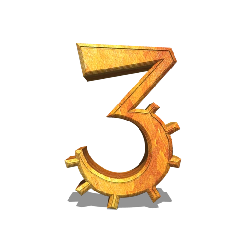 3d立体木质阿拉伯数字3图片