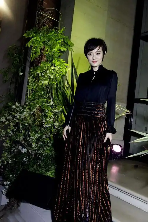 孙俪美得如一股清流!早年穿复古裙出席活动,真是别有一番韵味