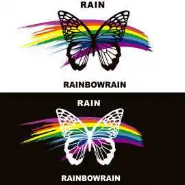 情侣款彩色蝴蝶烫画图案印花热转印服装辅料贴t恤印花烫画贴