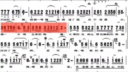 《爱琴海》央金兰泽演唱版歌曲,动态谱伴奏
