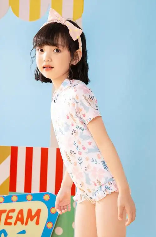 361度儿童泳衣女孩女童宝宝2023新款夏2岁3岁中小童婴幼儿游泳衣详情
