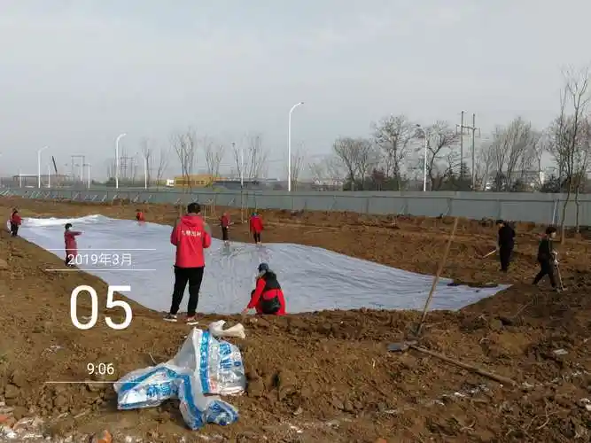 雨水花园铺设防渗膜