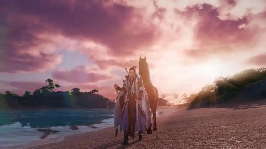 牵马过夕阳(游戏静态壁纸) - 静态壁纸下载 - 元气壁纸