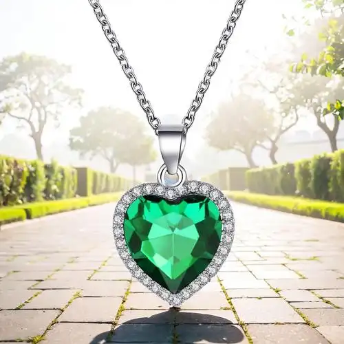 跨境热卖饰品 泰坦尼克号水晶宝石爱心项链 气质经典海洋之心项链