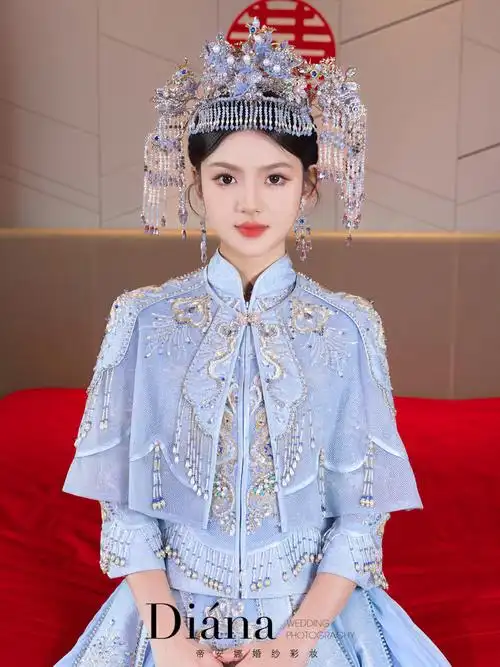 西安备婚自带滤镜的蓝色秀禾服是你的菜吗71