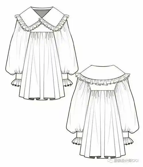 "时尚皇后"连衣裙-线稿款式图(合集)