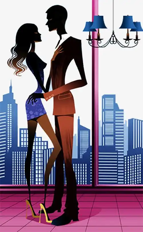 男女相拥插画免抠素材免费下载_觅元素51yuansu.com