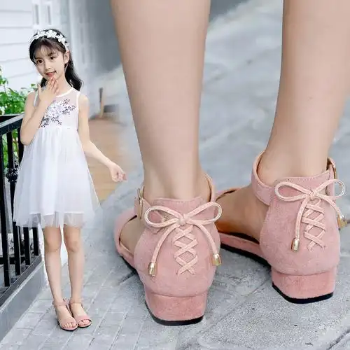 女童凉鞋2018夏季新款韩版儿童罗马凉鞋宝宝公主鞋中大童学生凉鞋