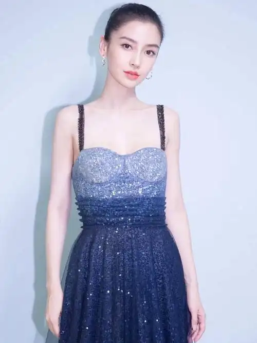 angelababy的dior星空裙美翻了 婚纱礼服
