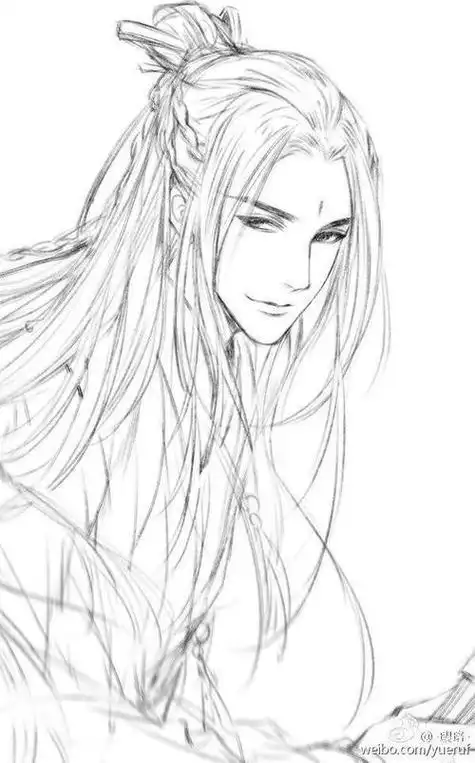 古风男生侧脸画法人物简笔画素描吧古装男子简笔画图片古装美男子古装
