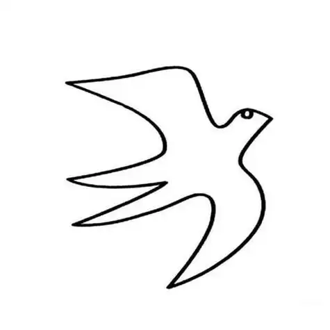 燕子一笔画动物简笔画步骤图片大全儿童简笔画幼儿简笔画简笔画