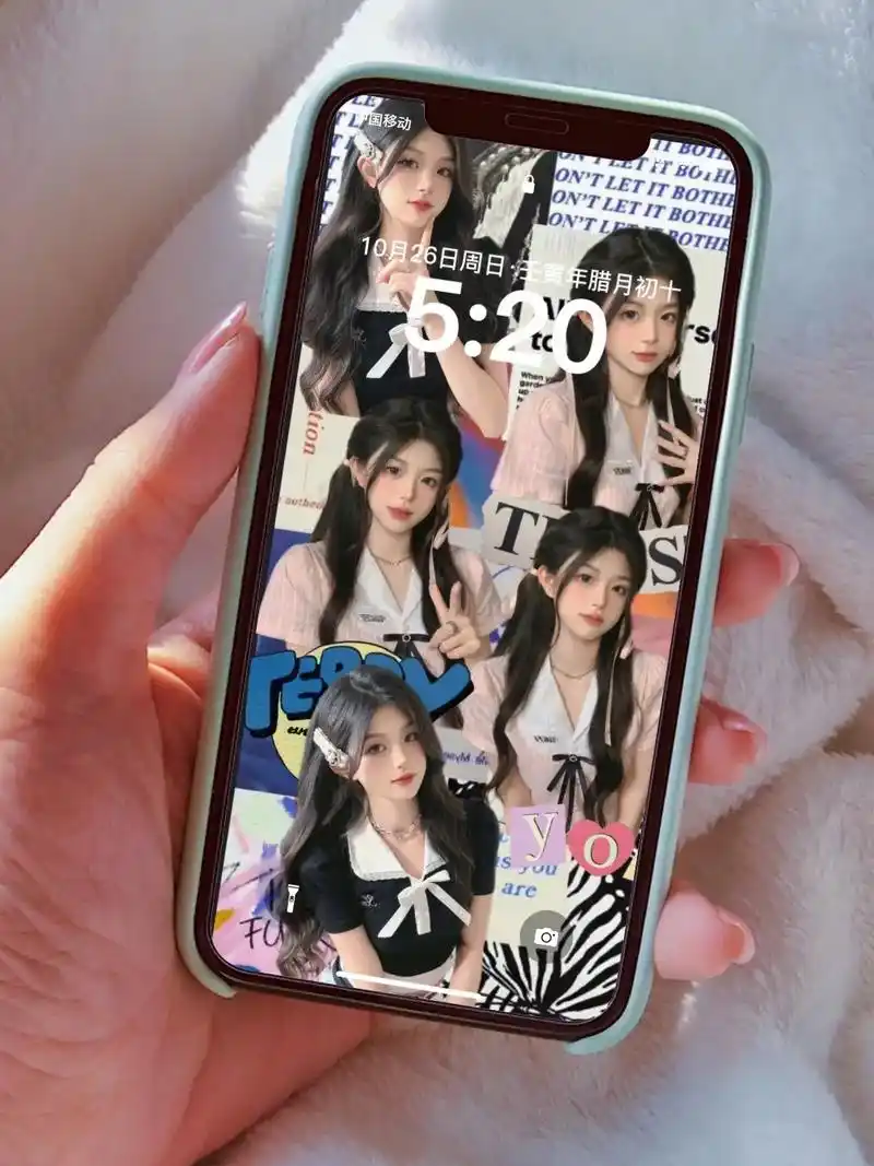 女友锁屏壁纸教程来了,教你用多张女朋友照片拼接拼图壁纸,用对 - 抖