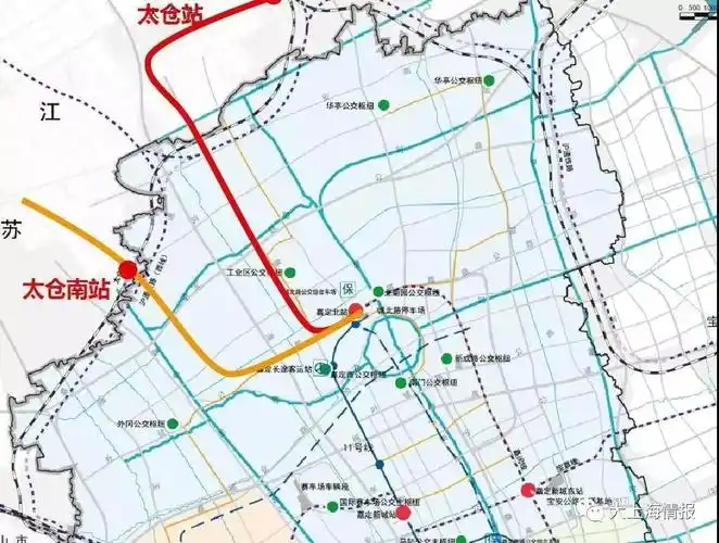 然而今年年初,在太仓公布的规划图上,嘉闵线北延伸段将通向太仓站