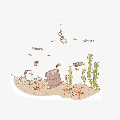 海洋污染创意手绘海报设计