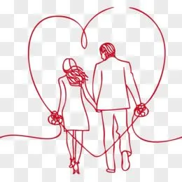 情侣牵手背影爱心边框