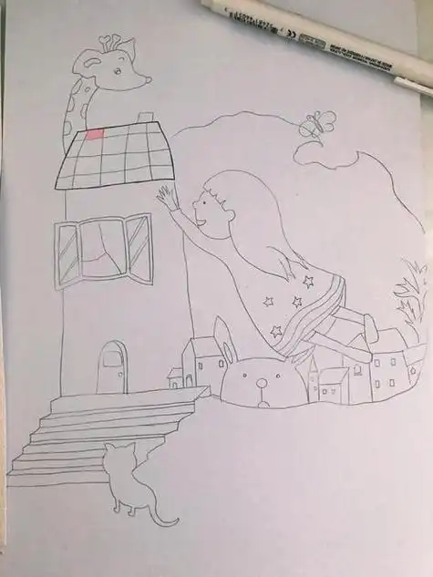 我的梦儿童插画插画简笔画绘画简笔画教程人文