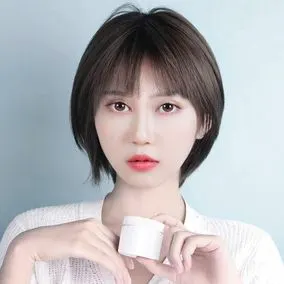 轻薄蕾丝假发女短发波波头造型圆脸中分刘海网红中长发真发全头套_双