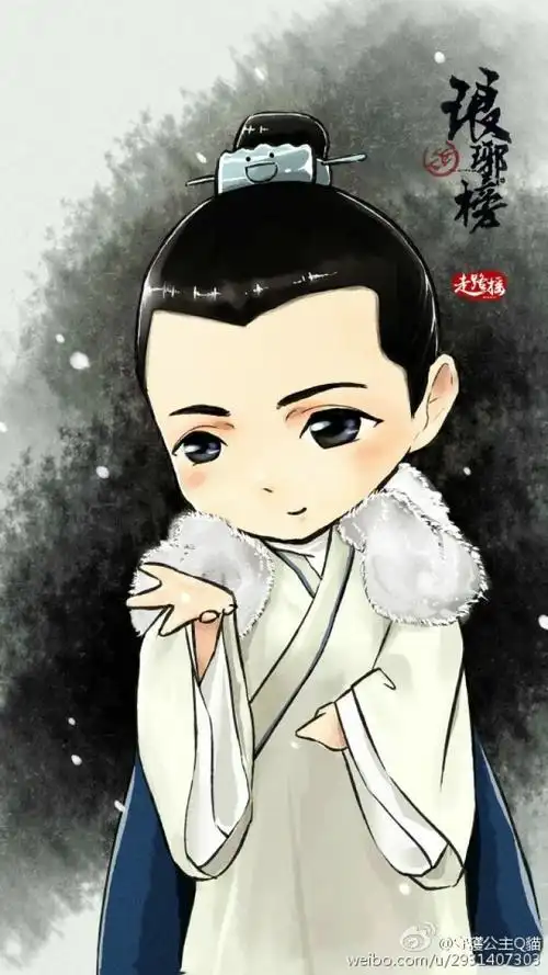 卡通版 q版 胡歌 琅琊榜梅长苏手机壁纸 聊天背景