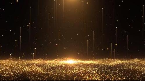 4k可循环大气满屏金色粒子光线上升企业活动颁奖舞台led背景视频