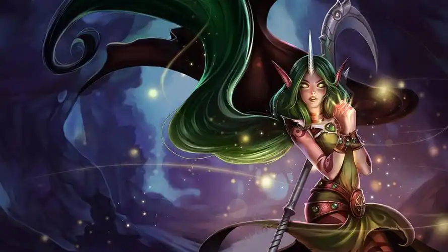 lol众星之子索拉卡壁纸_英雄联盟游戏美女