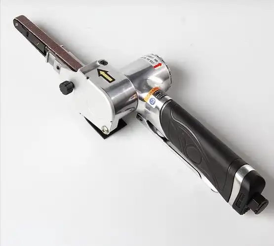 台湾威尔美特手持小型气动砂带机抛光机打磨机10mmx330气动环带打磨机