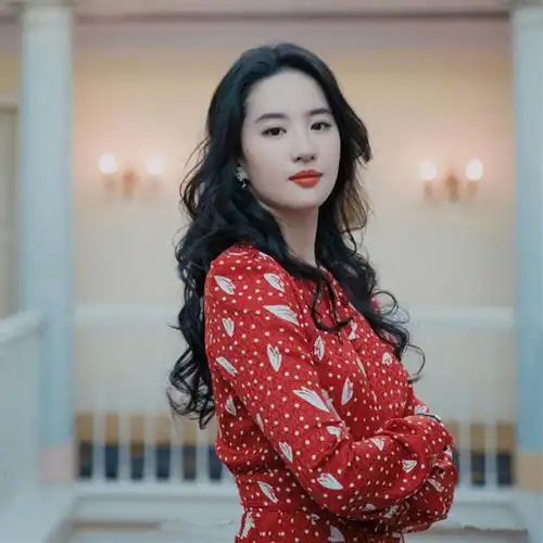 20春秋新款刘亦菲明星同款红色碎花连衣裙复古仙女法式波点长裙子