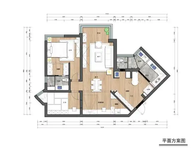 116㎡不规则户型独特的功能布局装出惊艳效果