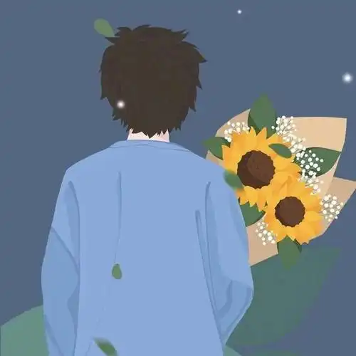 手抱鲜花情侣头像
