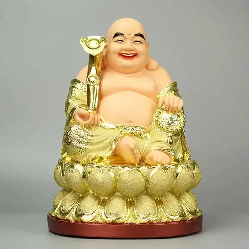 笑佛像大肚弥勒佛居家供奉客厅招财弥乐佛佛像寺庙开光树脂工艺品