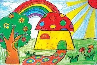 简笔画a3纸彩色风景