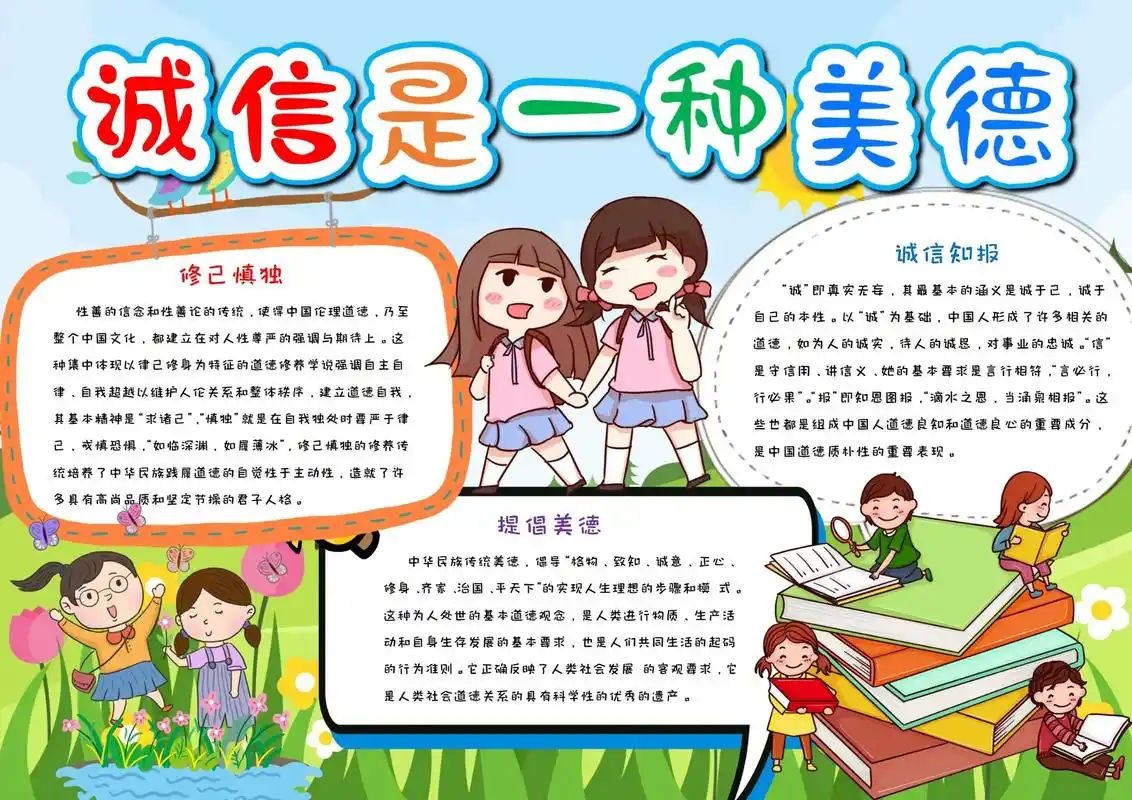 手抄报 #手抄报作业 #小报 #模板 诚信主题手抄报更新啦 - 抖音