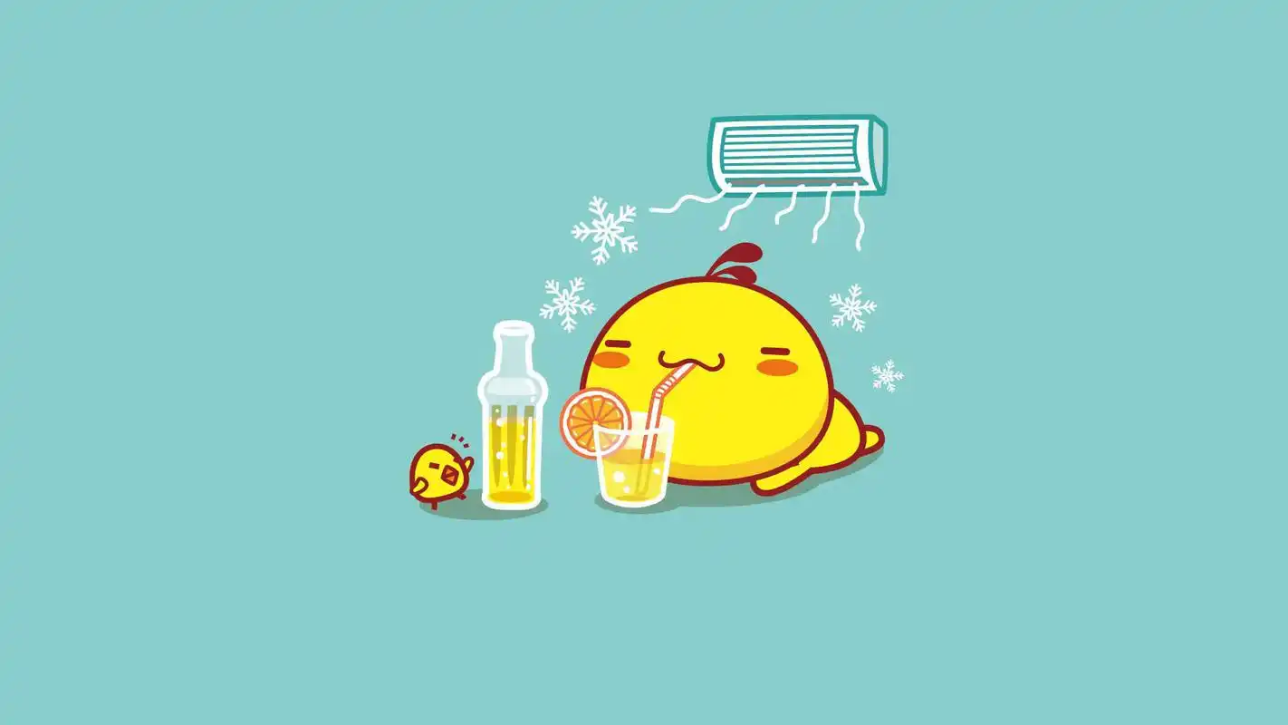 油爆叽丁清凉夏日可爱卡通高清桌面壁纸高清大图预览1920x1080_卡通