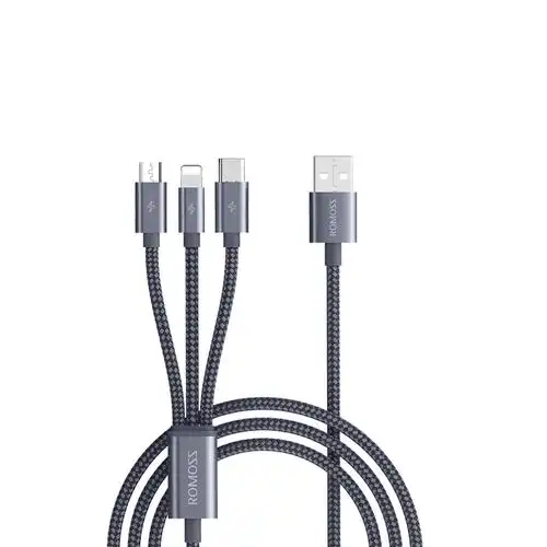 罗马仕数据线三合一66w快充二合一充电线器一拖三6a多头车载三用多