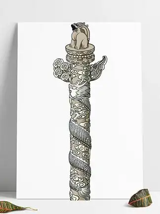 i>龙 /i>柱俯视 i>图 /i>线稿分层