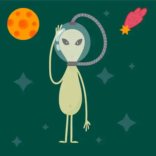 有趣的卡通怪物可爱的外星人角色图片素材